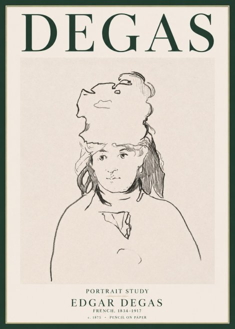 Edgar Degas Portrait Study No3 - Affiche