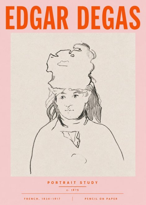 Edgar Degas Portrait Study No5 - Affiche