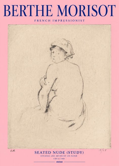 Berthe Morisot Seated Nude (Study) No2 - Affiche