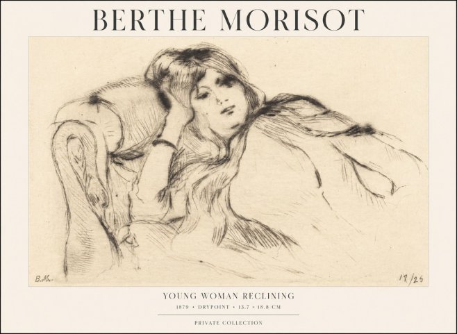 Berthe Morisot Young Woman Reclining II No1 - Affiche