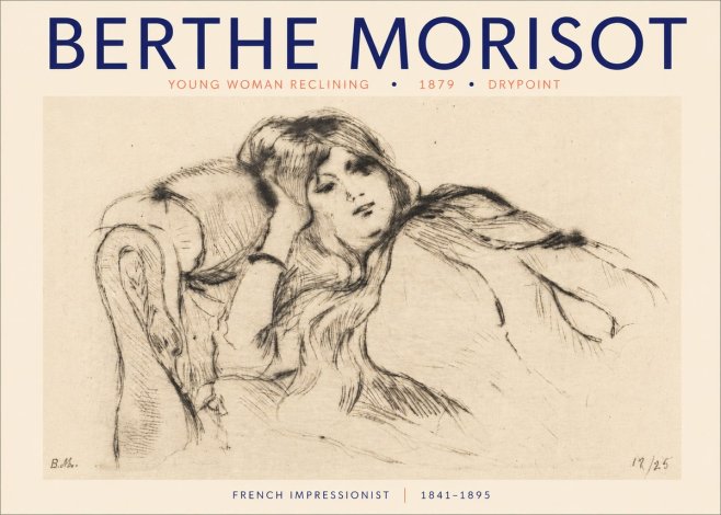Berthe Morisot Young Woman Reclining II No3 - Affiche