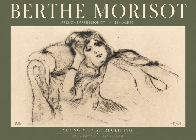 Berthe Morisot Young Woman Reclining II No4 - Affiche