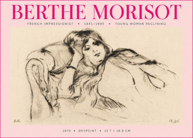 Berthe Morisot Young Woman Reclining II No5 - Affiche