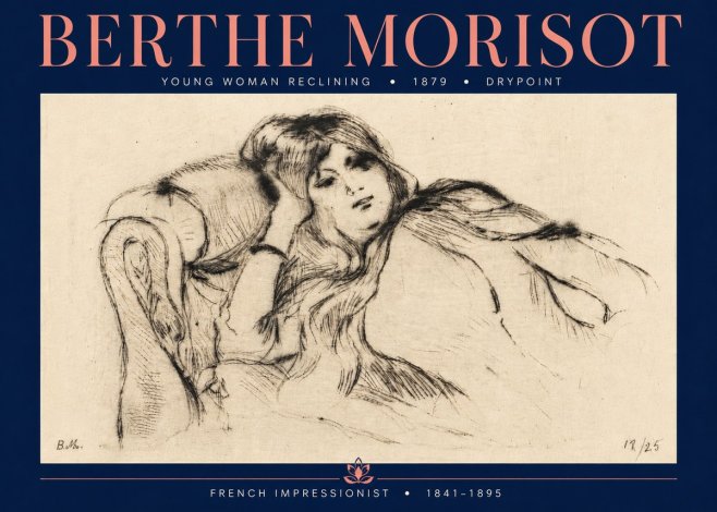 Berthe Morisot Young Woman Reclining II No6 - Affiche