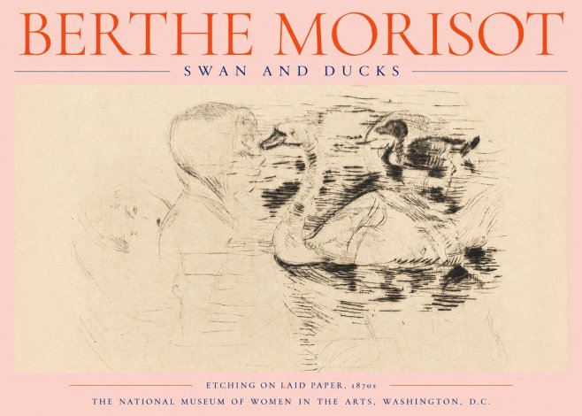 Berthe Morisot Swan and Ducks No2 - Affiche