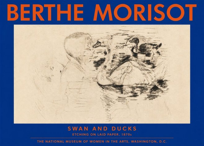 Berthe Morisot Swan and Ducks No3 - Affiche