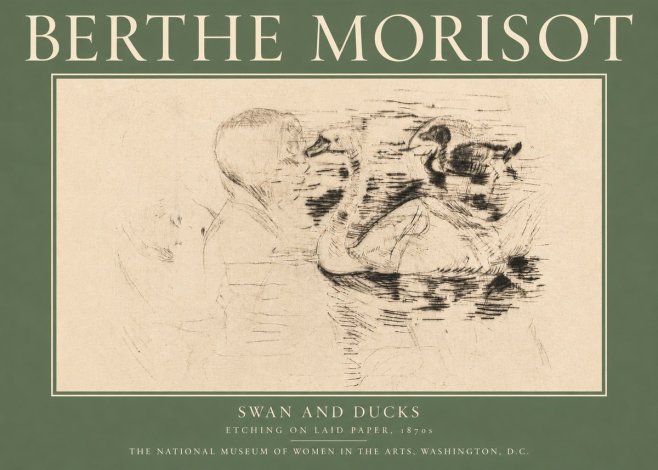 Berthe Morisot Swan and Ducks No5 - Affiche