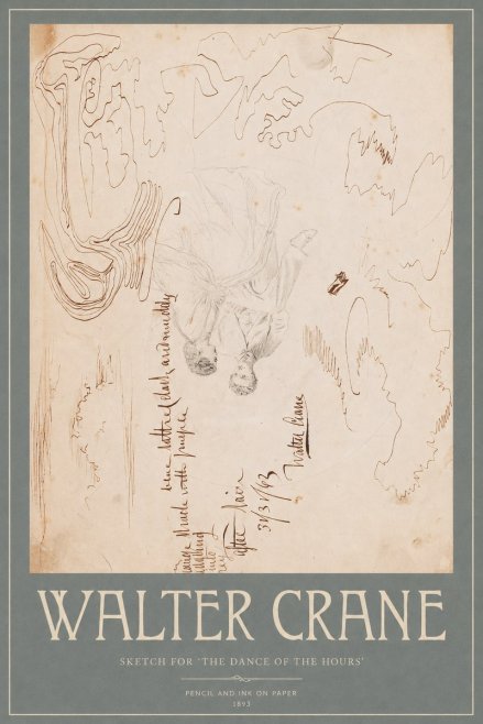 Walter Crane Sketch for 'the Dance of the Hours' No2 - Affiche