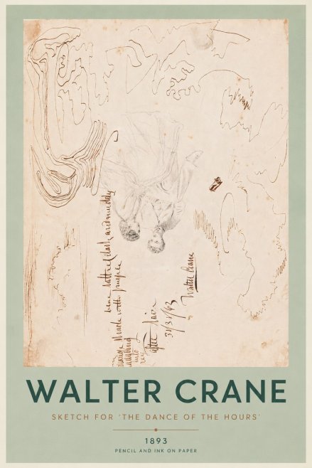 Walter Crane Sketch for 'the Dance of the Hours' No4 - Affiche