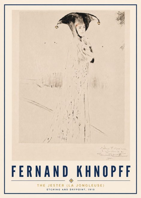 Fernand Khnopff The Jester (La Jongleuse) No5 - Affiche