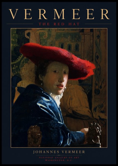 Vermeer The Red Hat No3 - Affiche