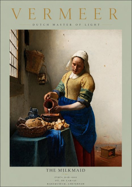 Vermeer The Milkmaid No5 - Affiche