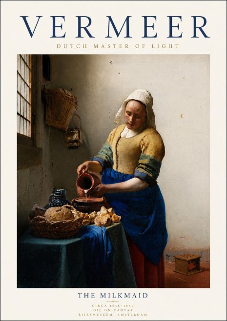 Vermeer The Milkmaid No6 - Affiche