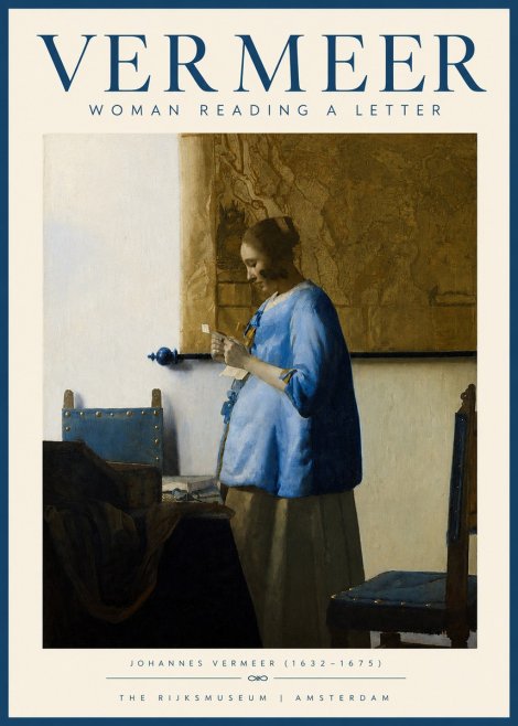 Vermeer Woman Reading a Letter No3 - Affiche
