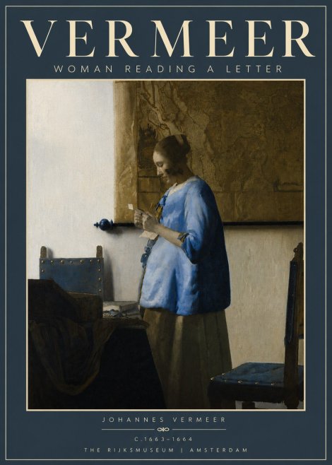 Vermeer Woman Reading a Letter No4 - Affiche