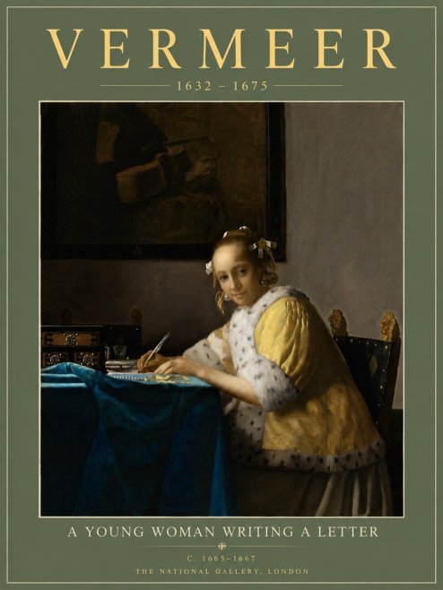 Vermeer A Young Woman Writing a Letter No6 - Affiche
