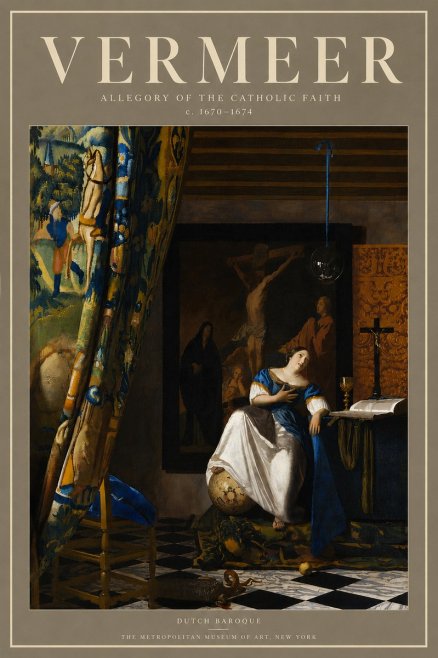 Vermeer Allegory of the Catholic Faith No4 - Affiche