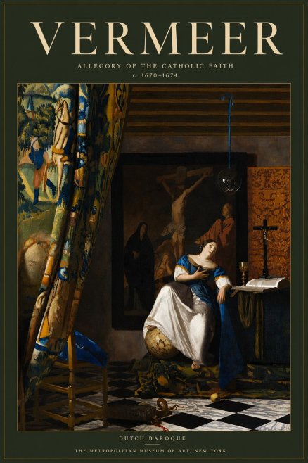 Vermeer Allegory of the Catholic Faith No6 - Affiche