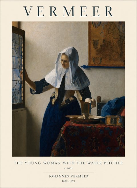 Vermeer The Young Woman with the Water Pitcher No1 - Affiche