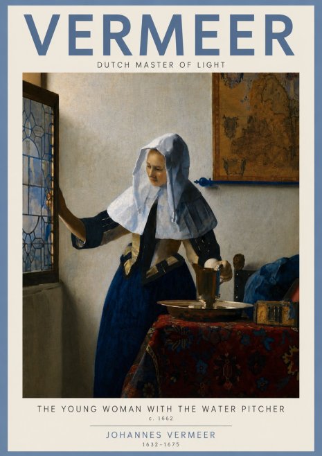 Vermeer The Young Woman with the Water Pitcher No3 - Affiche