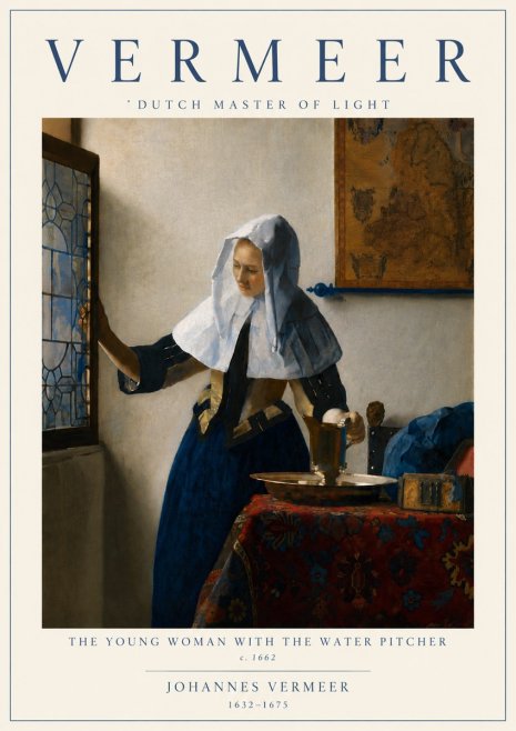 Vermeer The Young Woman with the Water Pitcher No6 - Affiche