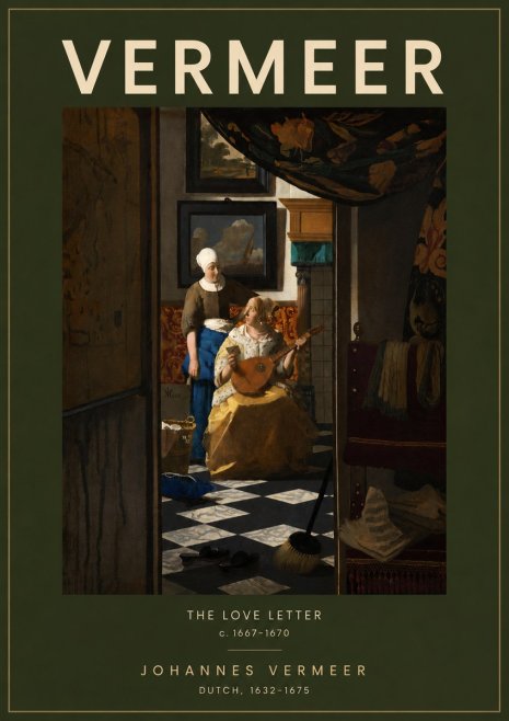 Vermeer The Love Letter No5 - Affiche