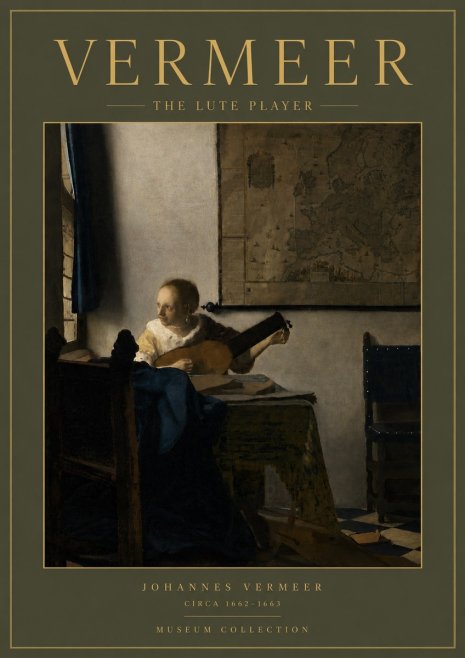 Vermeer The Lute Player No4 - Affiche