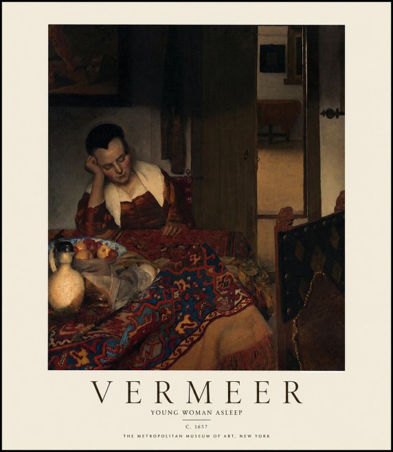 Vermeer Young Woman Asleep No1 - Affiche