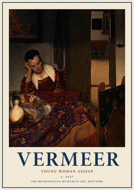 Vermeer Young Woman Asleep No3 - Affiche