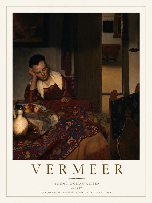 Vermeer Young Woman Asleep No4 - Affiche