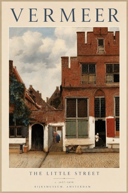 Vermeer The Little Street No5 - Affiche
