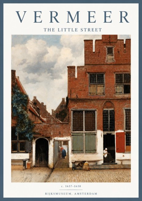 Vermeer The Little Street No6 - Affiche