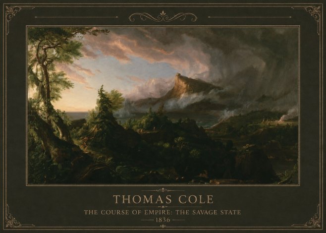 Thomas Cole The Course of Empire: the Savage State I No1 - Affiche