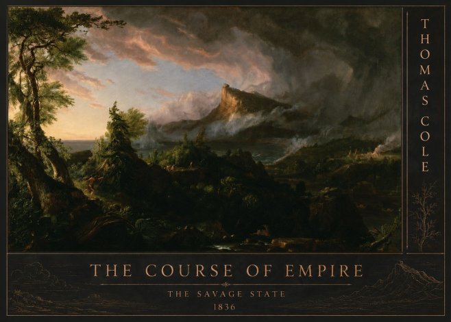 Thomas Cole The Course of Empire: the Savage State I No2 - Affiche