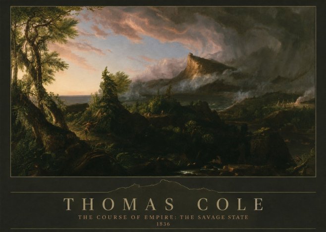 Thomas Cole The Course of Empire: the Savage State I No3 - Affiche