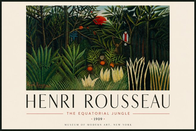 Rousseau The Equatorial Jungle No5 - Affiche
