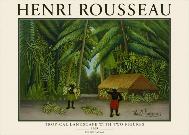 Rousseau Tropical Landscape with Two Figures No3 - Affiche
