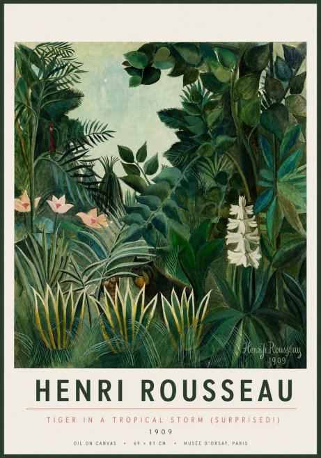 Rousseau Tiger in a Tropical Storm (Surprised!) No3 - Affiche