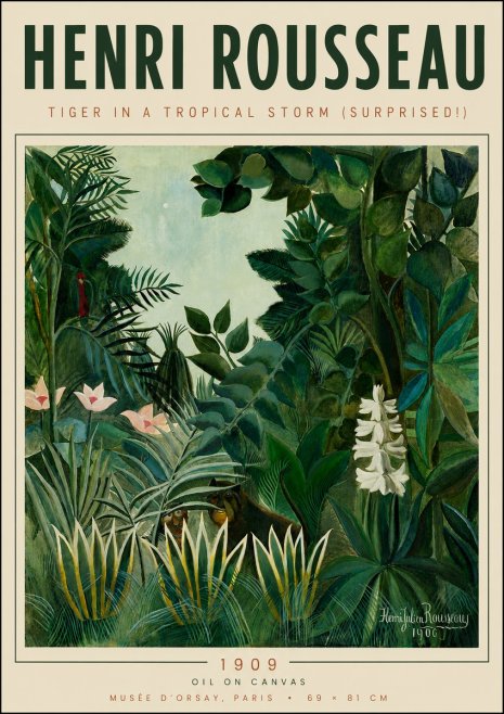 Rousseau Tiger in a Tropical Storm (Surprised!) No6 - Affiche
