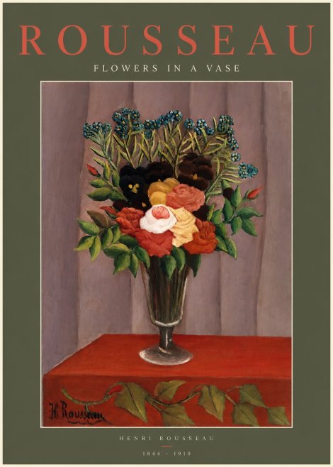 Rousseau Flowers in a Vase No2 - Affiche