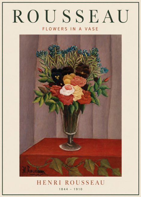 Rousseau Flowers in a Vase No4 - Affiche