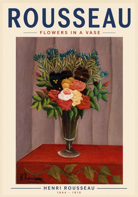 Rousseau Flowers in a Vase No5 - Affiche