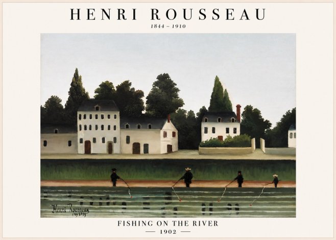 Rousseau Fishing on the River No1 - Affiche
