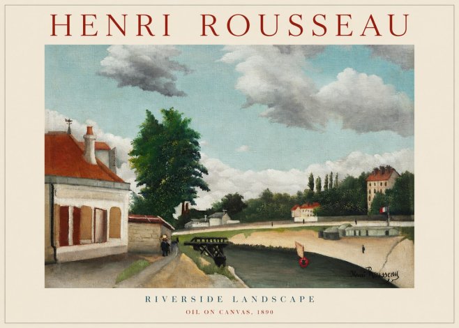 Rousseau Riverside Landscape No3 - Affiche