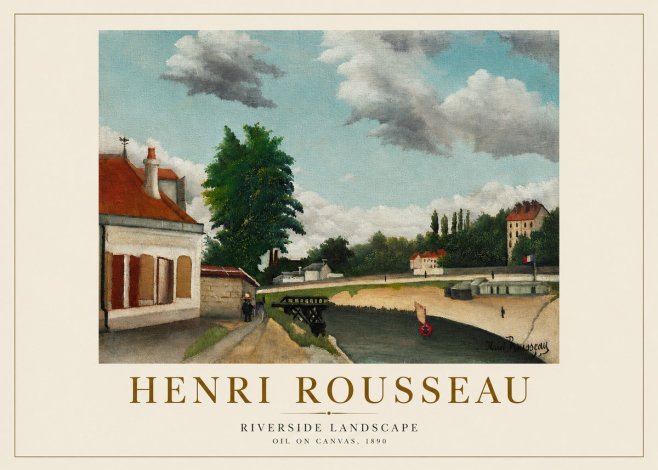 Rousseau Riverside Landscape No5 - Affiche
