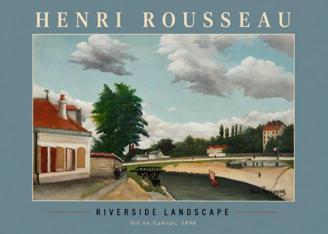 Rousseau Riverside Landscape No6 - Affiche