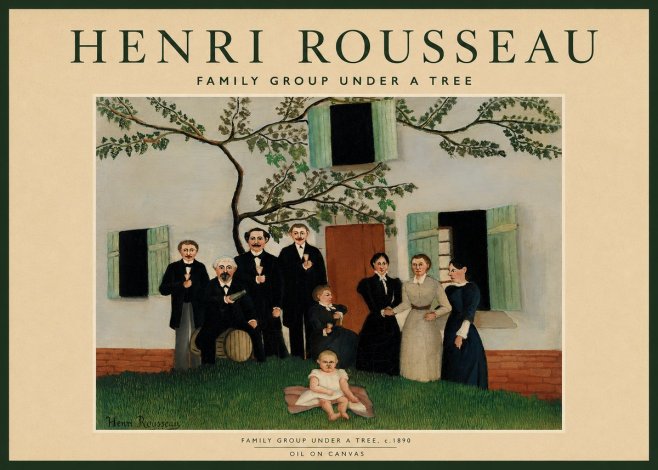 Rousseau Family Group Under a Tree No2 - Affiche