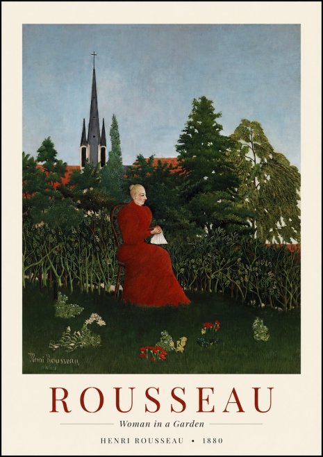 Rousseau Woman in a Garden No1 - Affiche