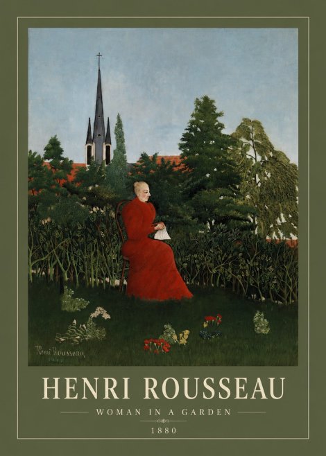 Rousseau Woman in a Garden No2 - Affiche