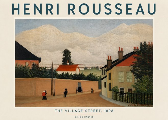 Rousseau The Village Street No3 - Affiche